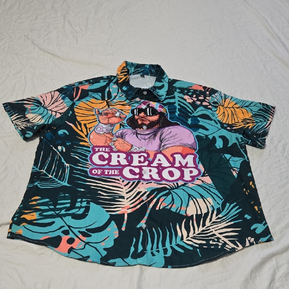 Mens 3XL Macho Man The Cream Of The Crop Button Down Shirt